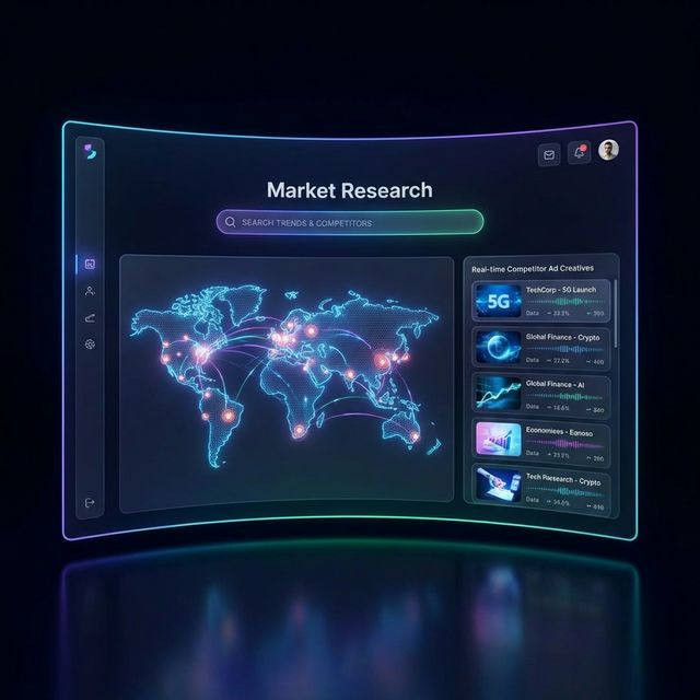 AI Market Research Dashboard showing sentiment clusters